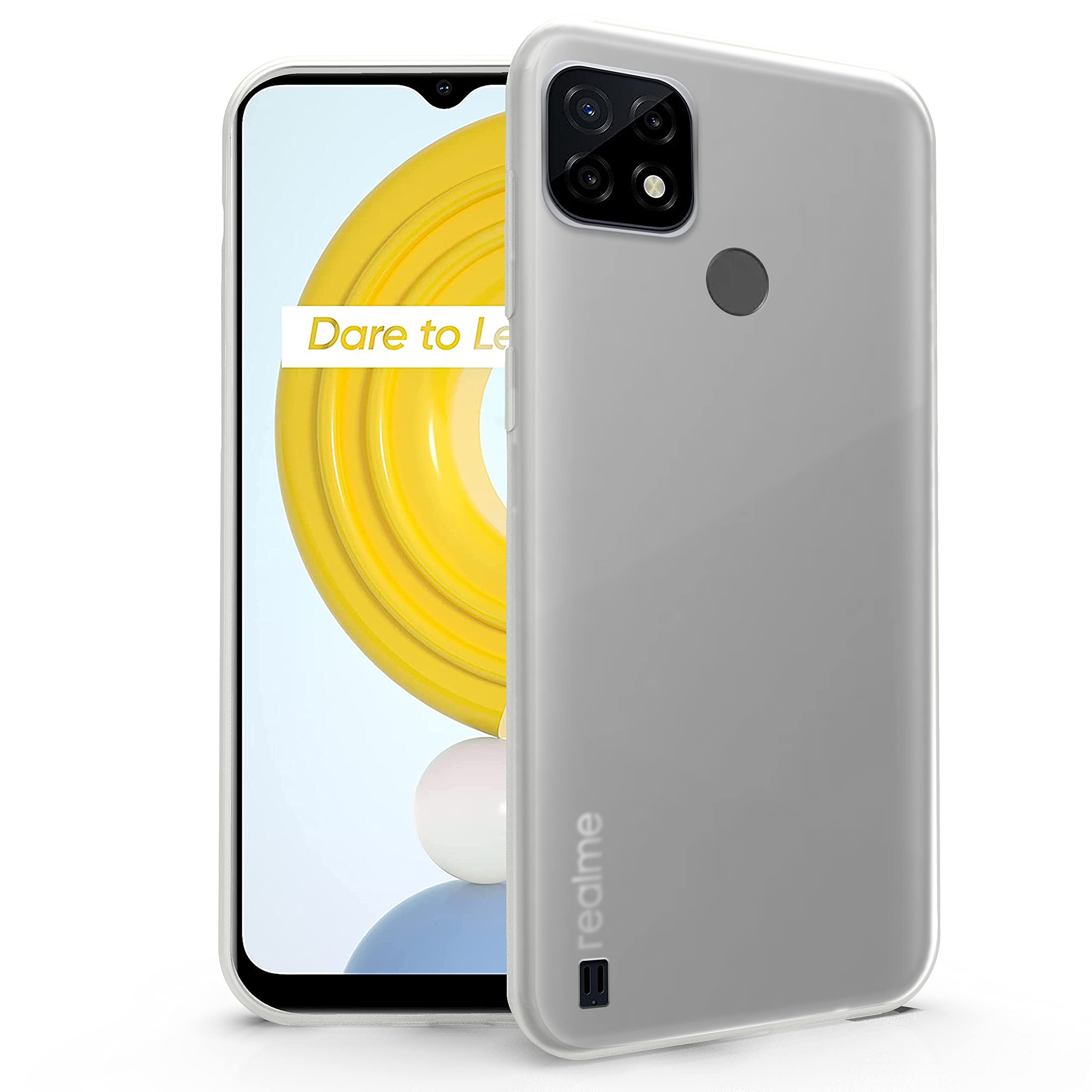 Compatibile con/sostituzione per custodia del telefono Realme C21 Slim TPU Cover posteriore in vetro (4