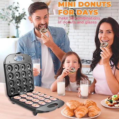 Miniatura 2 de Mini máquina para hacer donas, máquina pequeña para hacer donas de 16 agujeros, mini máquina para hacer panqueques para desayunos, aperitivos,