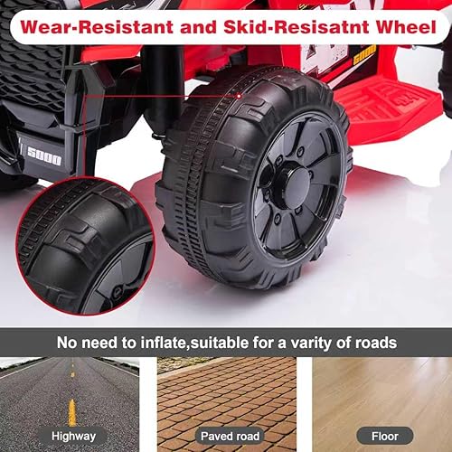 Miniatura 5 de Vehículo eléctrico para niños y niñas de 18 a 36 meses con batería de 6 V, con faros, MP3, USB, control de volumen, asiento grande, juguetes