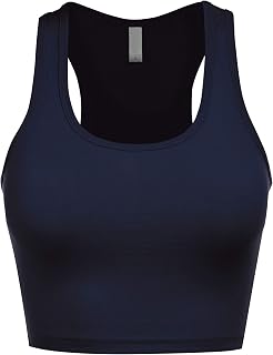 Women's Scoop Neck Workout and Training Basic Sleeveless Racerback Crop Sports Active Camis Tanks Top