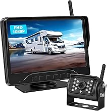 Digitales Rückfahrkamera Set VASTEND 7'' Rückfahrkamera Funk Kabellos mit 14 Infrarot LEDs, IP69 Wasserdicht LKW Kamera Kabellos, Klares Bild für Transporter, Wohnmobile, Wohnwagen, Camper(VE-7C)