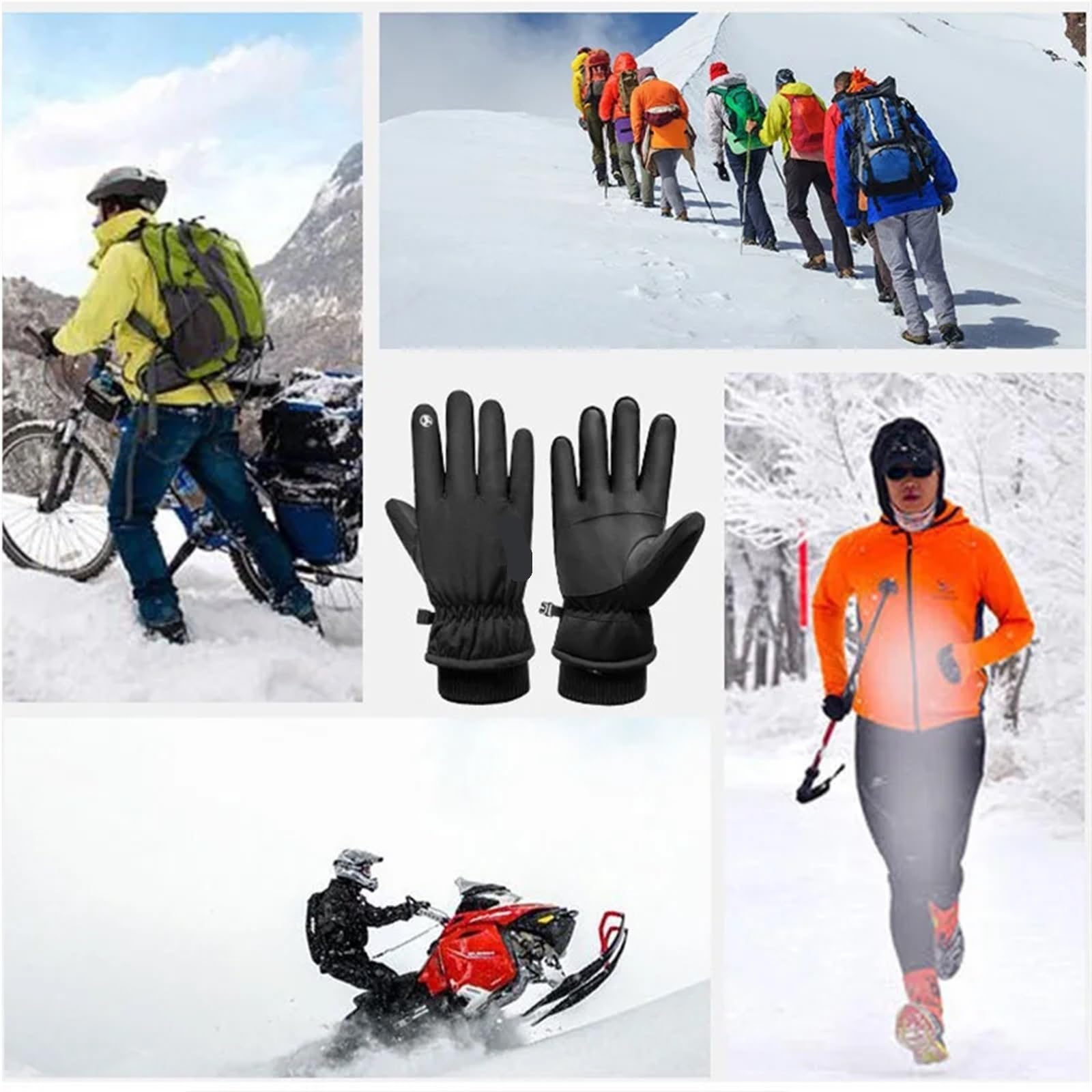 1 par de guantes invierno for escalada al aire libre, impermeables motocicleta hombre y mujer, térmicos ciclismo Snowboard Para MontañIsmo