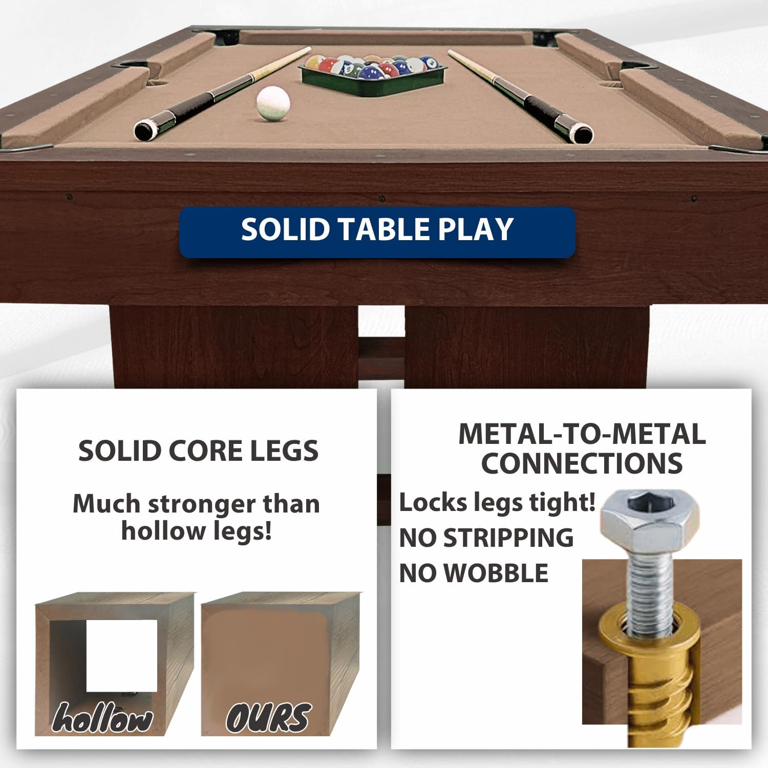 7 FT Pool Table with Dining Top, 3-in-1 Combo Game Table Billiards, Ping Pong and Dining Table. NEW & Improved Design 2026!