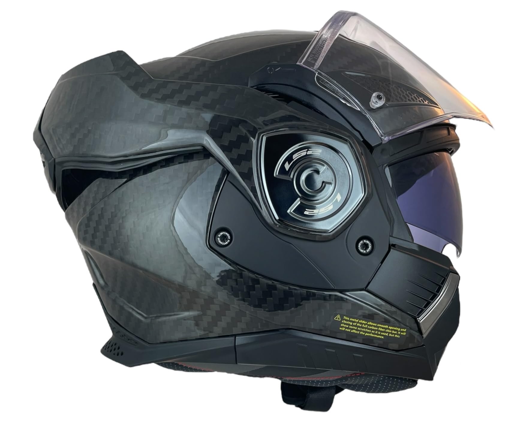 LS2 FF901 ADVANT X Solid CARBON-06 con Intercomunicador LS2 4X Instalado Casco Modular de Motocicleta con Visera Solar, Fibra de Carbono, Sistema de comunicación Integrado (S 55/56)