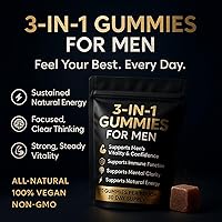 Vista 3 de Gomitas 3 en 1 para hombres, gomitas de oro Shilajit con musgo marino, ashwagandha, miel de manuka orgánica, raíz de bardana, extracto de musgo