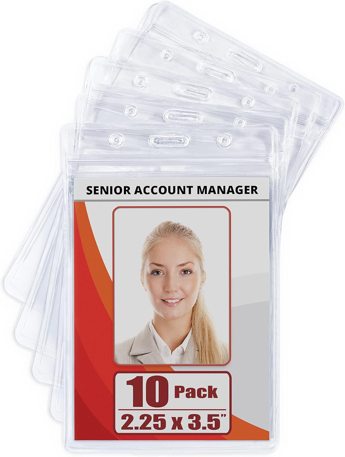 Buy MIFFLIN Plastic Waterproof ID Badge Holders Clear, 2.25x3.5 Inch