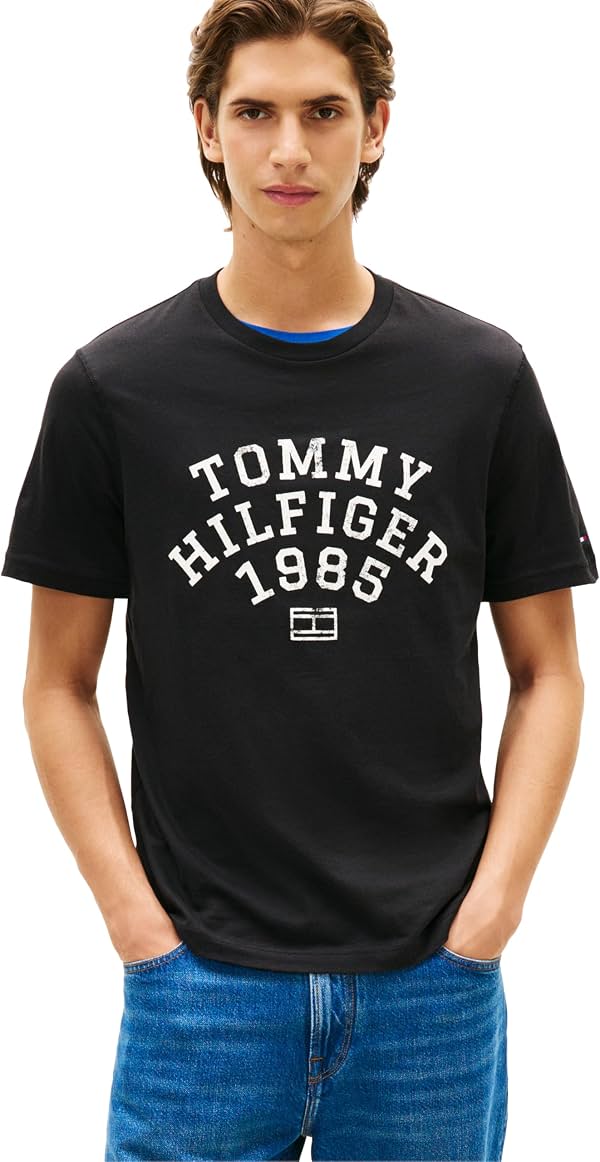 Camiseta de algodón de manga corta para hombre con gráfico impreso en arco
