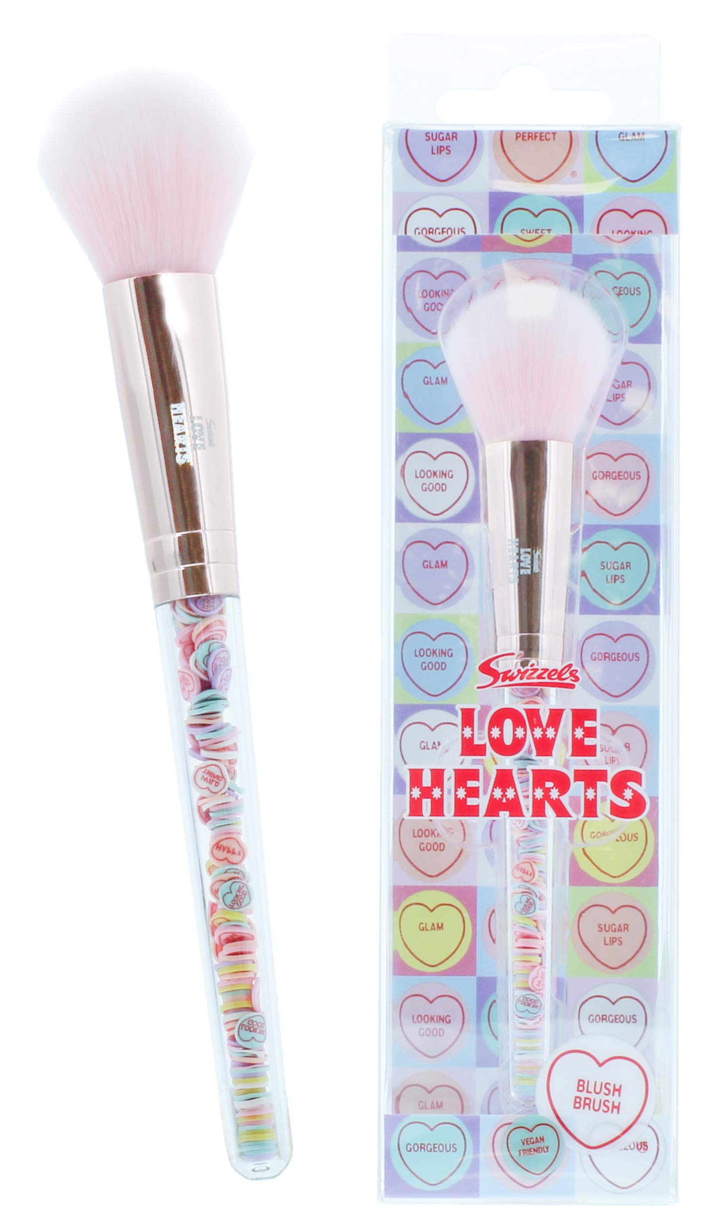 Vegan Friendly. Love Hearts Filled Blusher Brush