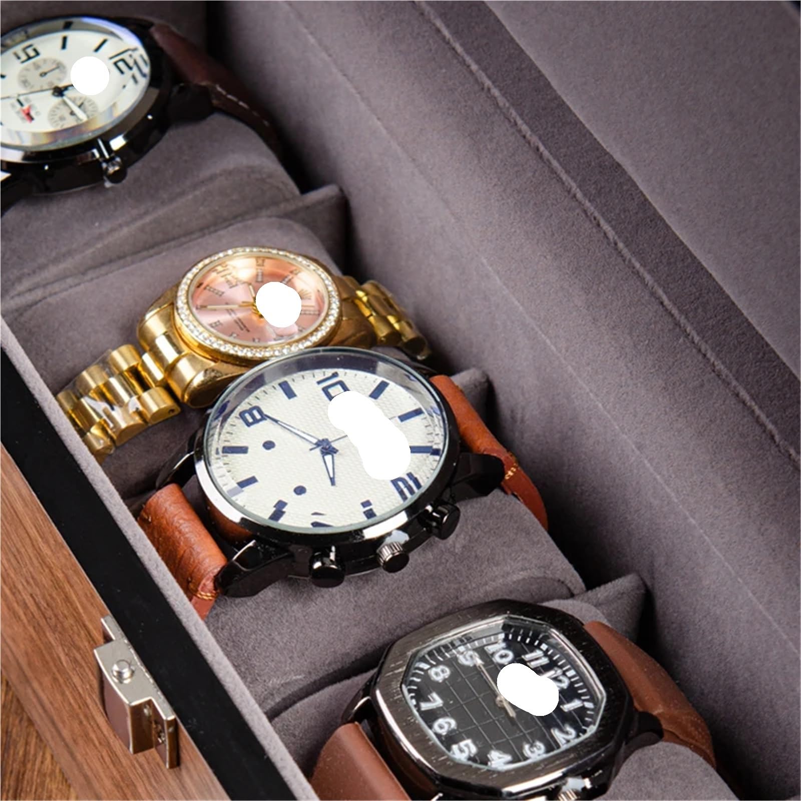 Caja De Relojes De Madera Maciza Caja de reloj madera for hombre, almacenamiento relojes viaje, organizador, colección exhibición portátil