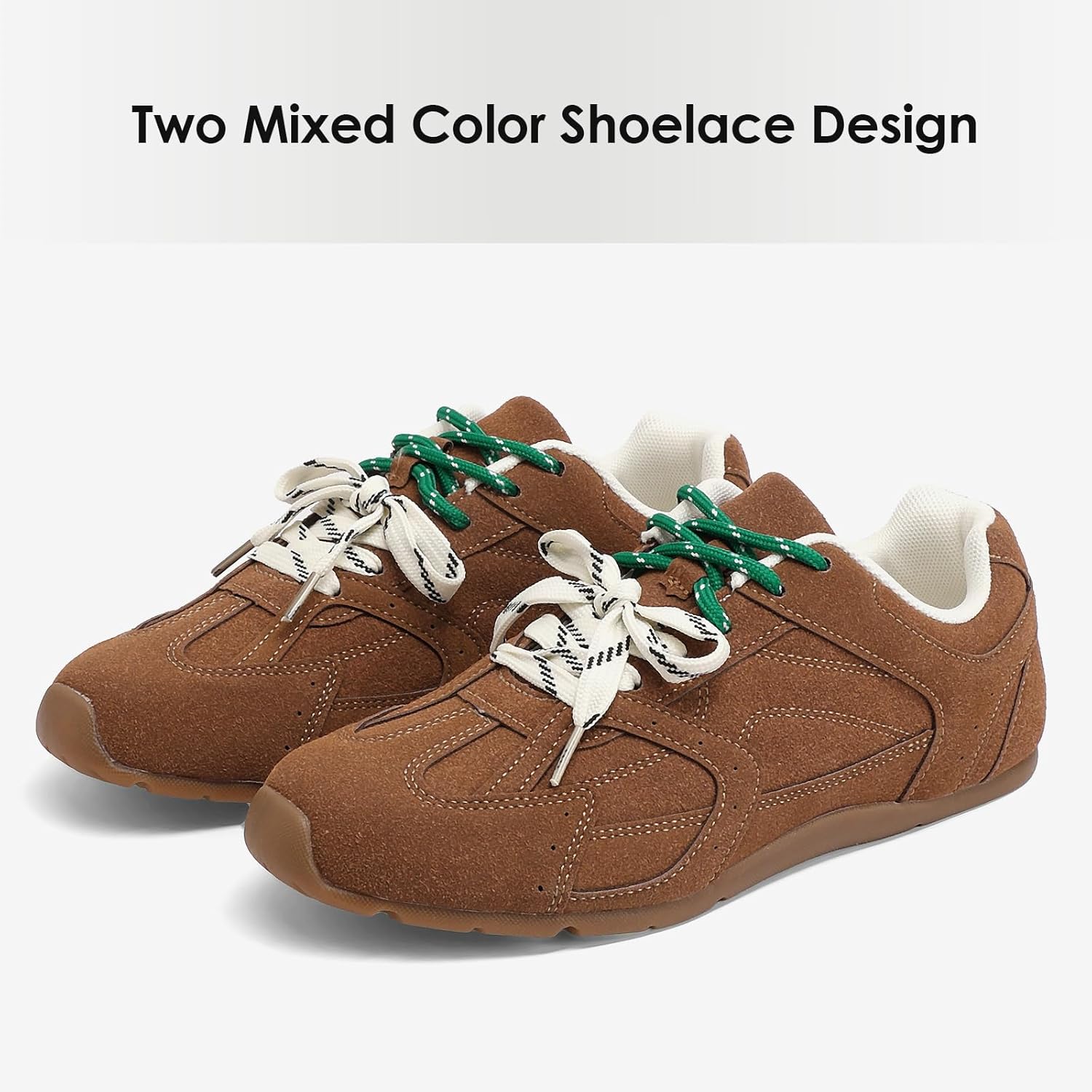 Etebella Womens Retro Lace Up Sneakers Comfortable Lightweight & Non Slip Walking Shoes Round Toe Fashion Casual Barefoot Trainers Shoes - Image 6