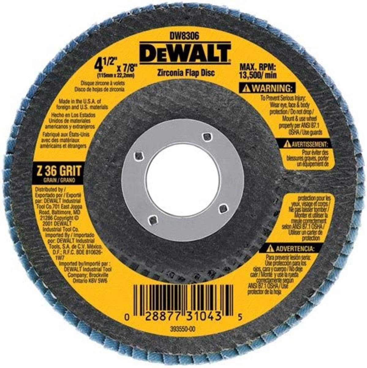DEWALT DeWalt DW8036 Asphalt Port Saw Cut-Off Wheel, 12-Inch X 1/8-Inch X 1-Inch