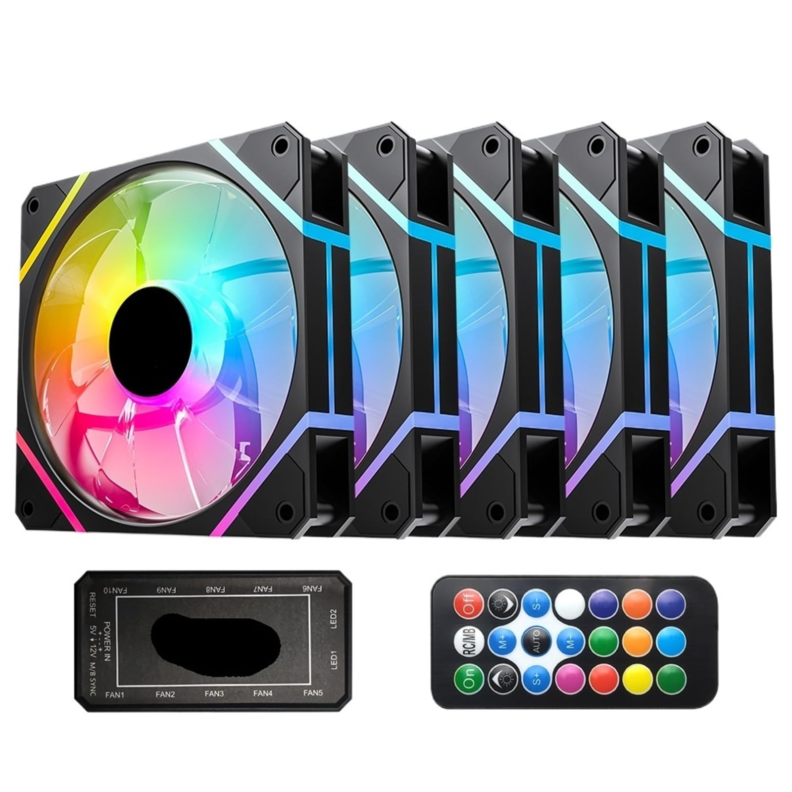 AM12 RGB Ventoinha PC Controladora 120mm Computer Case Fan Kit 6pin raffreddamento ad acqua CPU Ventole di Raffreddamento Argb 12cm Ventilador