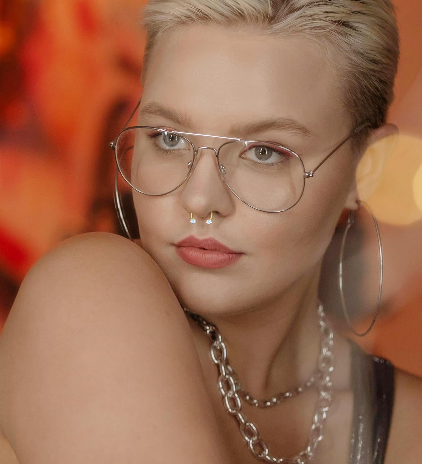 16G 18G G23 Titanium Septum Nose Rings for Women Men Horseshoe Nose Ring for Sensitive Skin Internally Threaded Opal Ball Spike CZ Helix Daith Cartilage Tragus Hoop Earrings Lip Piercing Jewelry - Image 8