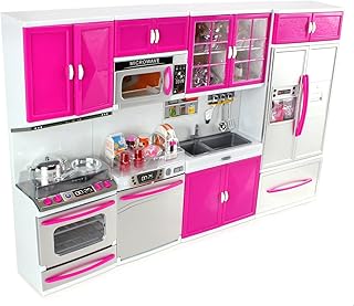AZ Trading & Import Psk33 My Modern Kitchen Full Deluxe Kit Battery Operated Toy Doll Kitchen Playset with Toy Doll, Lights, Sounds PSK33