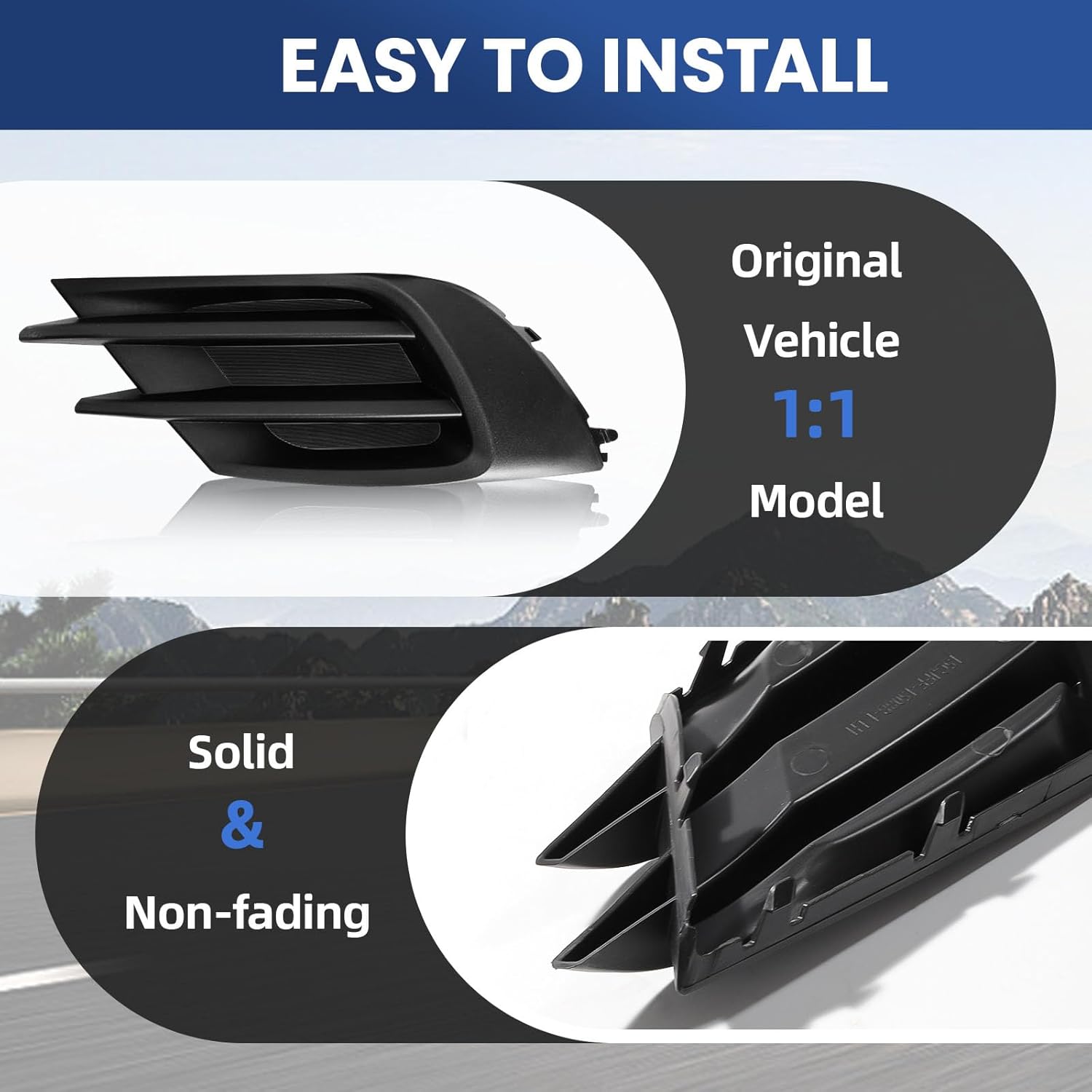 Fog Light Bezel Covers Compatible with Subaru Legacy 2015 2016 2017 (without foglights) Fog Light Bezel Left & Right Side, 1 Pair