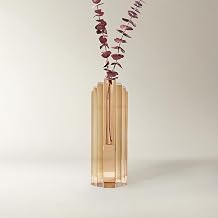 Z Gallerie Lucca Amber Mirrored Crystal Vase Warm Glowing Modern Glam Statement Vase