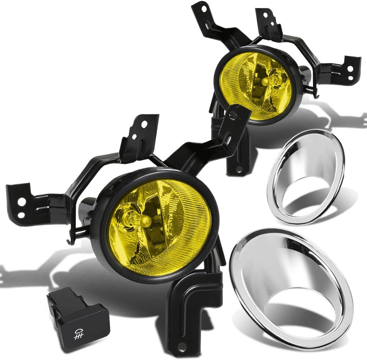 Auto Dynasty Fog Lights Assembly Compatible with 2007-2009 Honda CRV Front Bumper Driving Fog Lamps w/Switch and Bezel, Driver and Passenger Side, Clear Lens