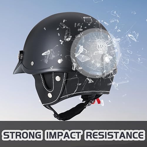 Miniatura 2 de Cascos de motocicleta de media cara retro de cara abierta de media carcasa, casco de motocross para ciclismo, motocross, crucero, bicicleta,