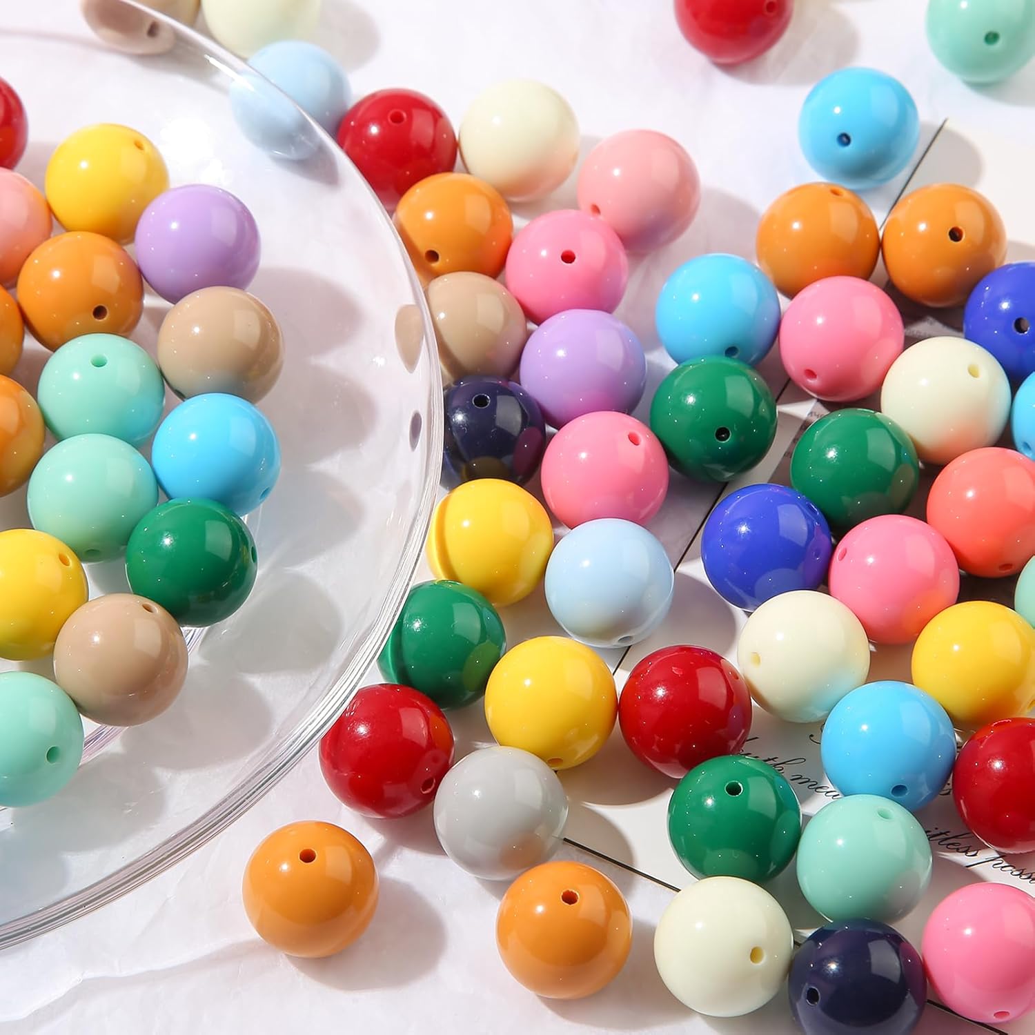 20mm Acrylic Beads 100pcs Imitation Marble Bead Chunky Bubblegum Beads for Jewelry Making Bracelet Necklace Craft Making Supplies - Image 3