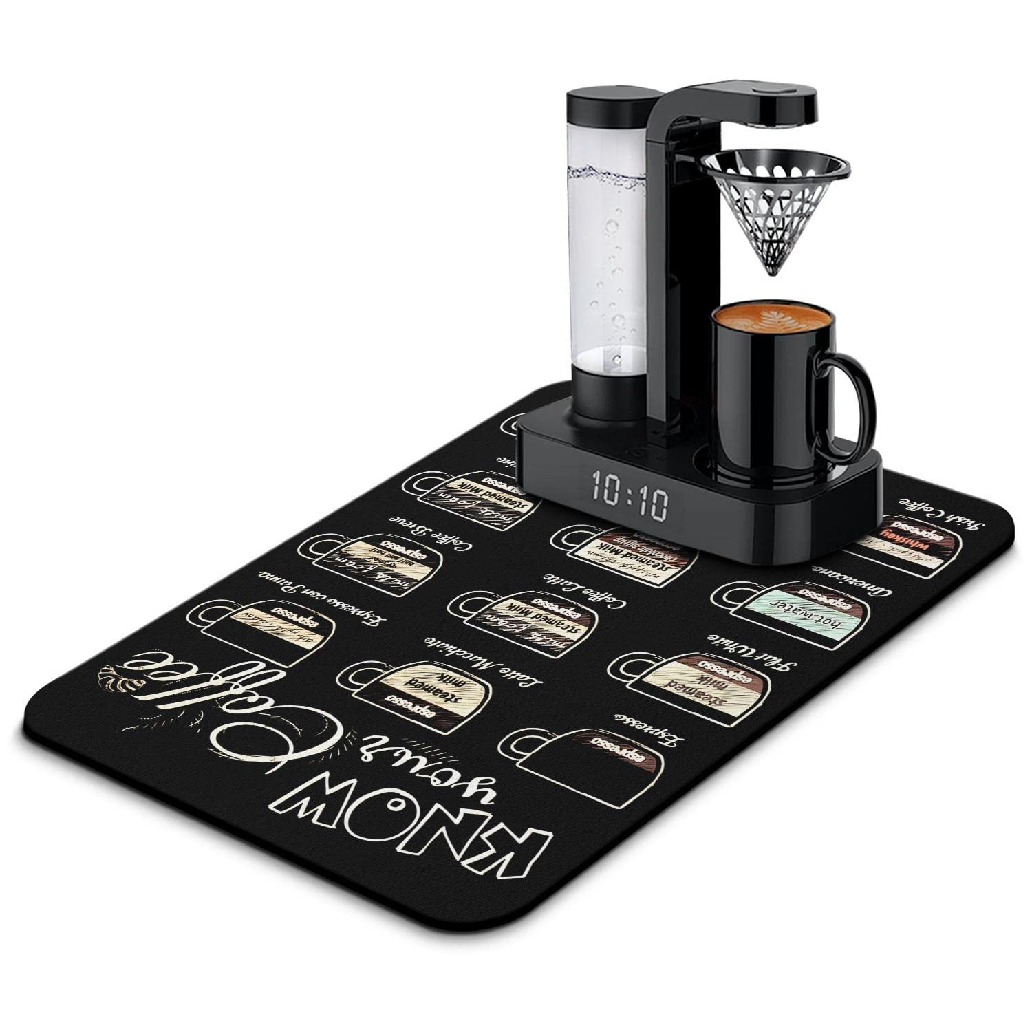 Divertente Tappetino Da Caffè 58,4 X 38,1 Cm, Tappetino Da Bar Per Banconi, Assorbente E Antimacchia, Accessori Antiscivolo Per Bar Da Caffè, Tappetino Per Asciugare I Piatti, Per Cucina-image