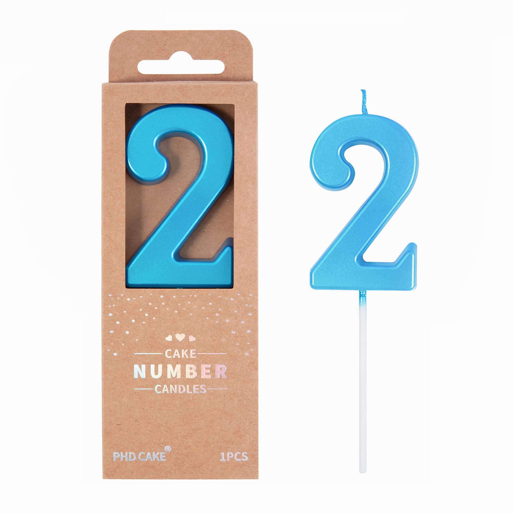 Black Birthday Candles - 2 Number Cake Toppers -17