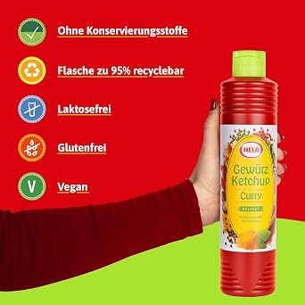 Delicious German Hela Curry Gewurz Delicate Ketchup - Mild (800 ml) | perfect with meat, sausages, fish, fries, pasta and rice