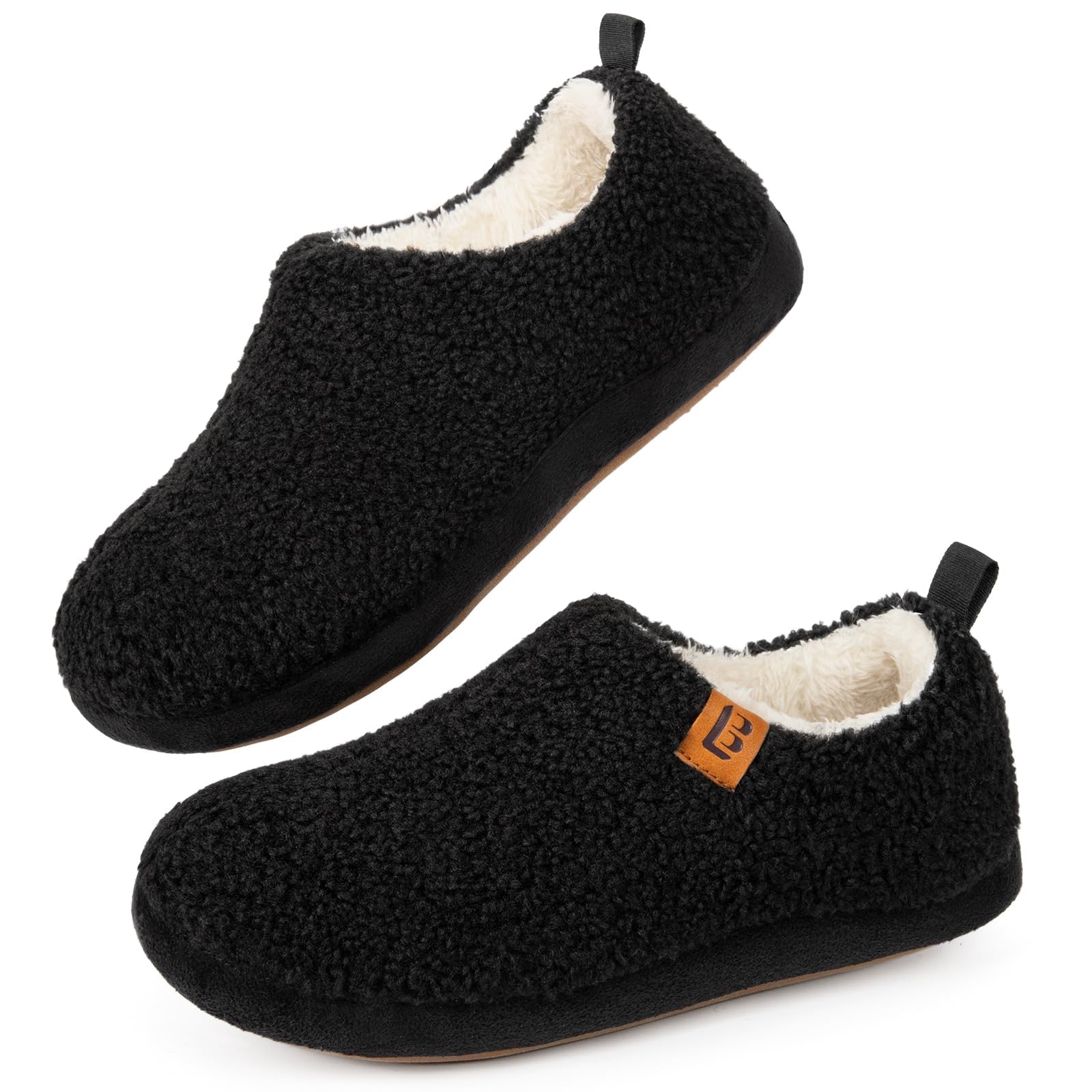 Longbay Womens Cozy Slippers Fuzzy Memory Foam Non Slip Rubber