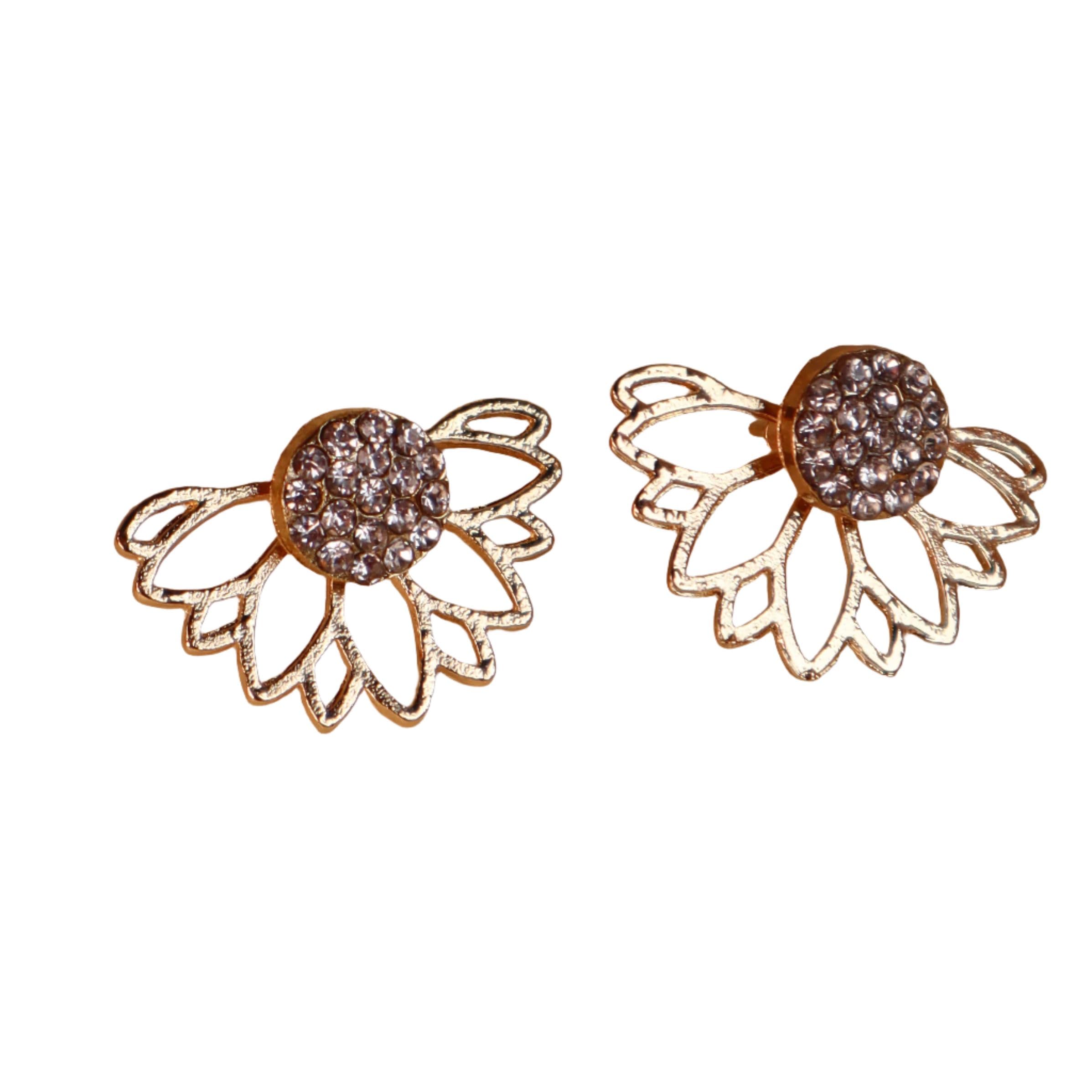 Punk Metal Flower Stud Earrings Orecchini in oro a forma di