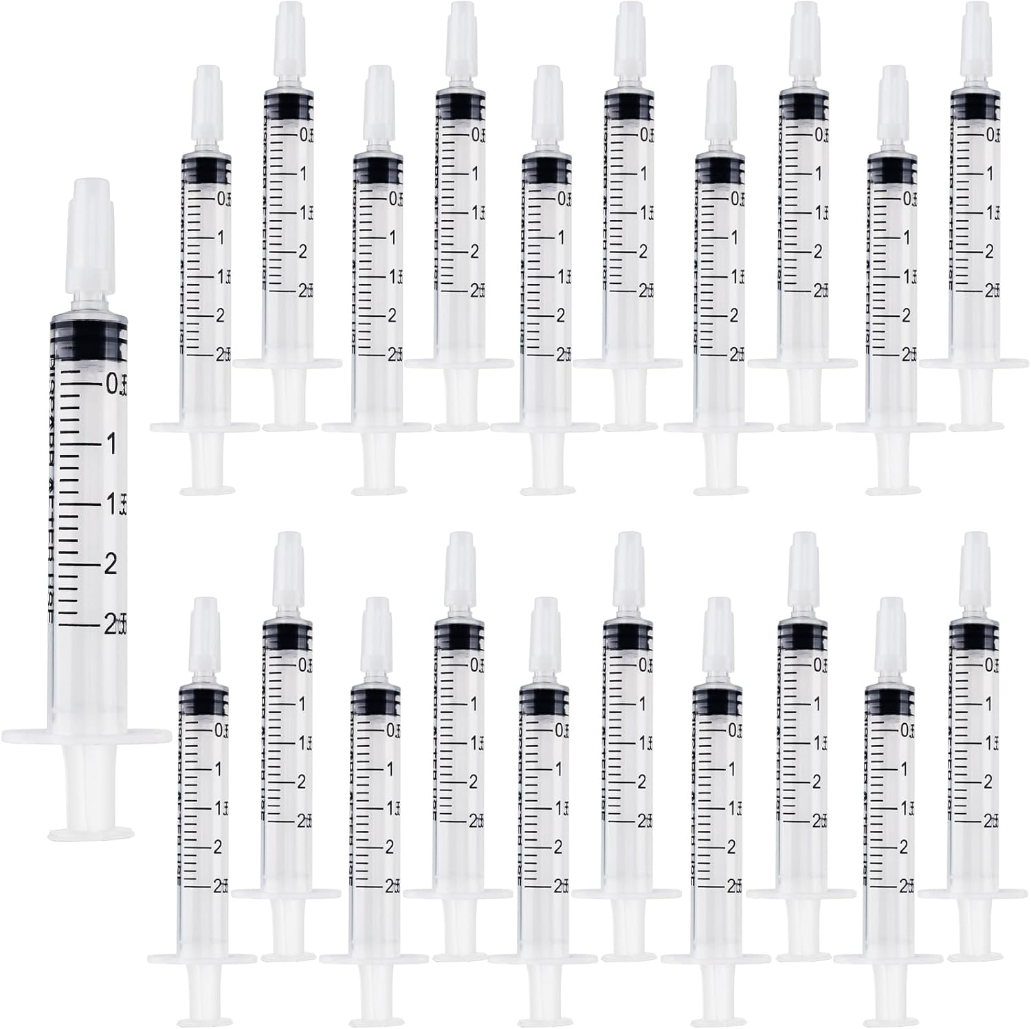 20Pcs 2.5Ml Plastic Syringes, Small Liquid Measuring Syringe