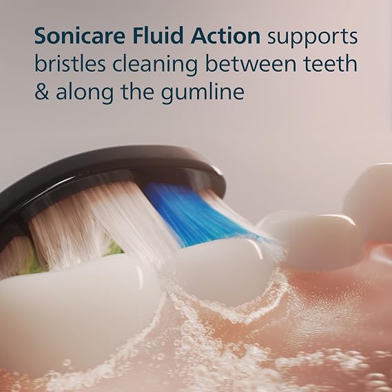 Philips Sonicare W2 Optimal White, Genuine Replacement Toothbrush Heads, Black, 4 Pack, HX6064/88