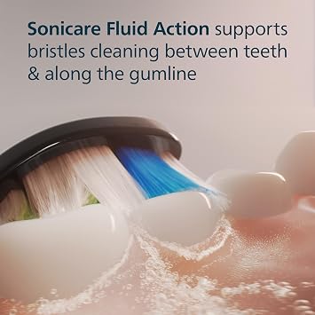 Philips Sonicare W2 Optimal White, Genuine Replacement Toothbrush Heads, Black, 4 Pack, HX6064/88