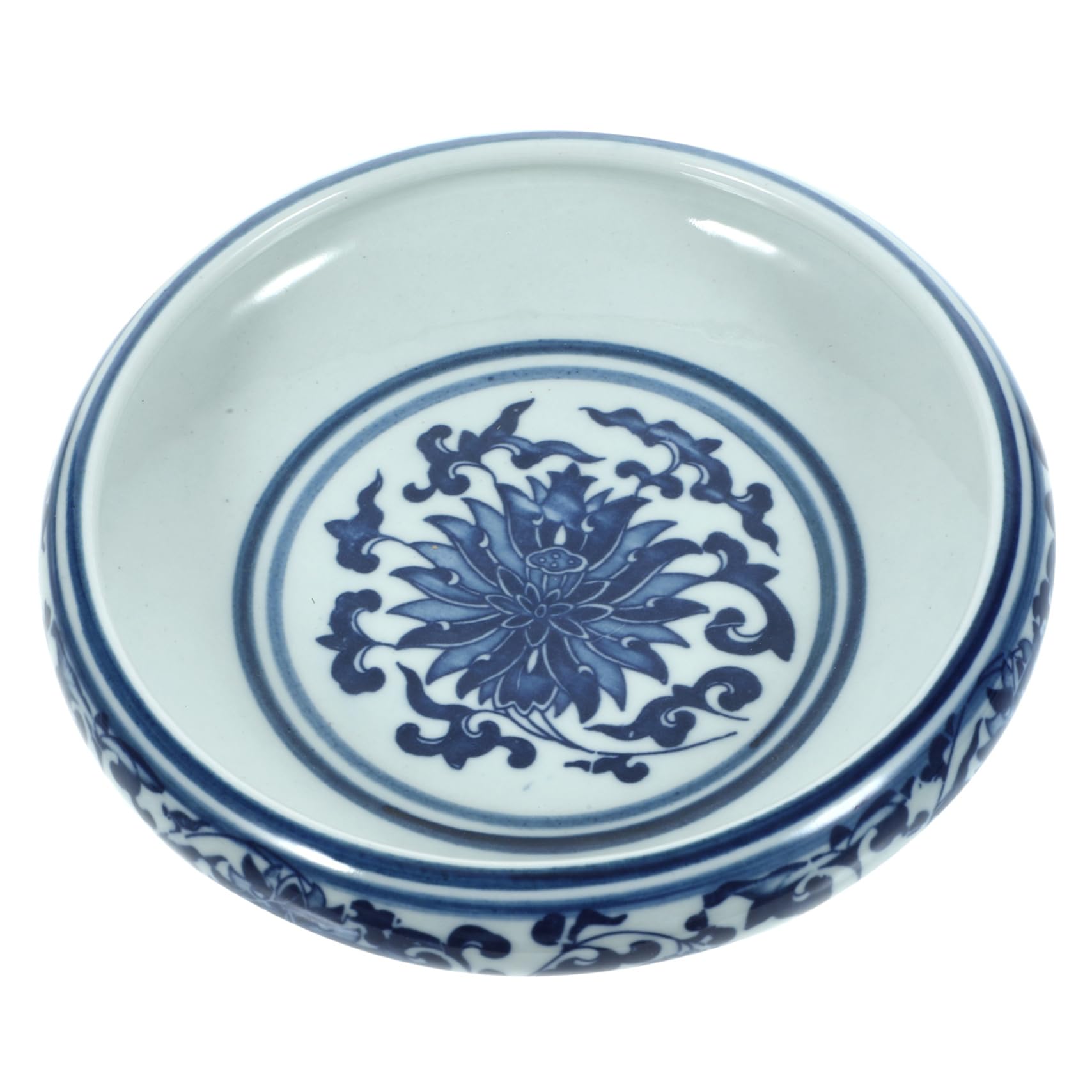 HOODANCOS Ceramic Brush Washer Water Brush Pen Professional Rinse Blue and White Porcelain Clean Tool Pigment Writing Ink Bowl Brush Calligraphy Traditional Brush Pen Washer Ceramics