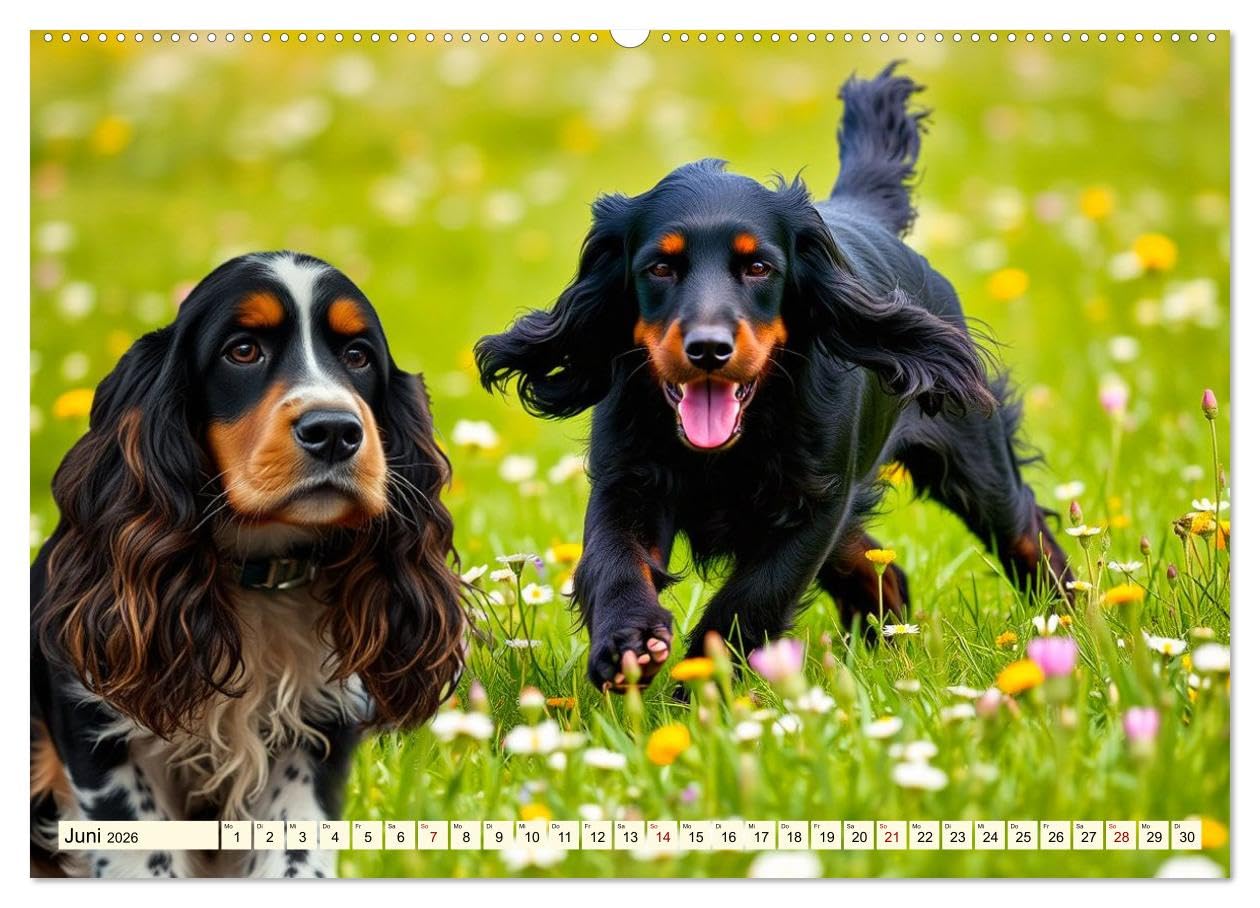 American Cocker Spaniel (hochwertiger Premium Wandkalender 2026 DIN A2 quer), Kunstdruck in Hochglanz: Zauberhafter Familien-und Begleithund (CALVENDO Tiere)