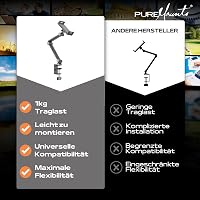 PureMounts Tablet Asztali Tartó 4.7-12.9" 360° Forgatható Silikonpárnás Fekete - Tablet desk mount 5