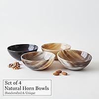 Vista 4 de Juego de 4 cuencos vikingos nórdicos medievales recreados Cuenco de cuerno Cuencos para servir y afeitar, regalo para madre, padre y esposo