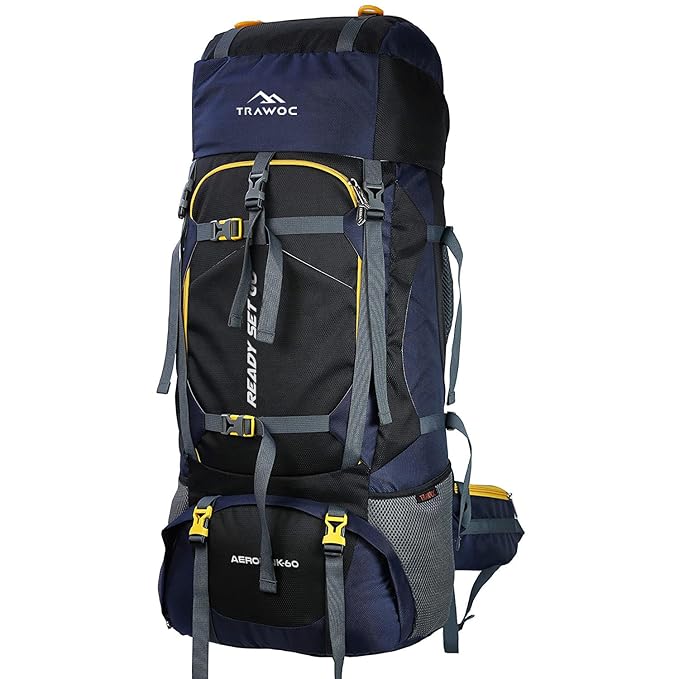 60 Liter Travel Backpack Hiking Trekking Bag Camping Rucksack, 1 Year Warranty, HK006