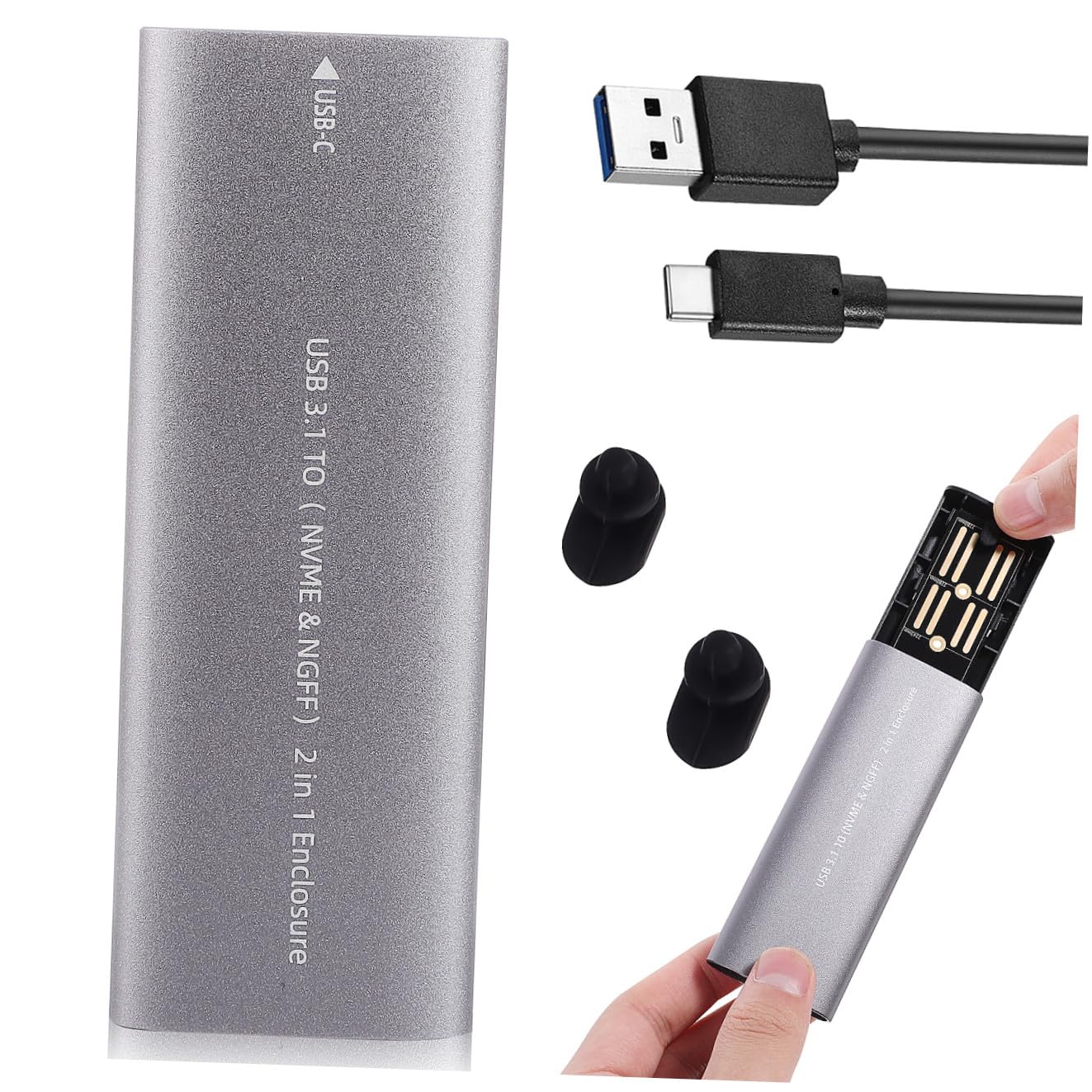 Boîtier SSD externe M2 NVMe USB-C portable pour stockage PC et transfert rapide - 8