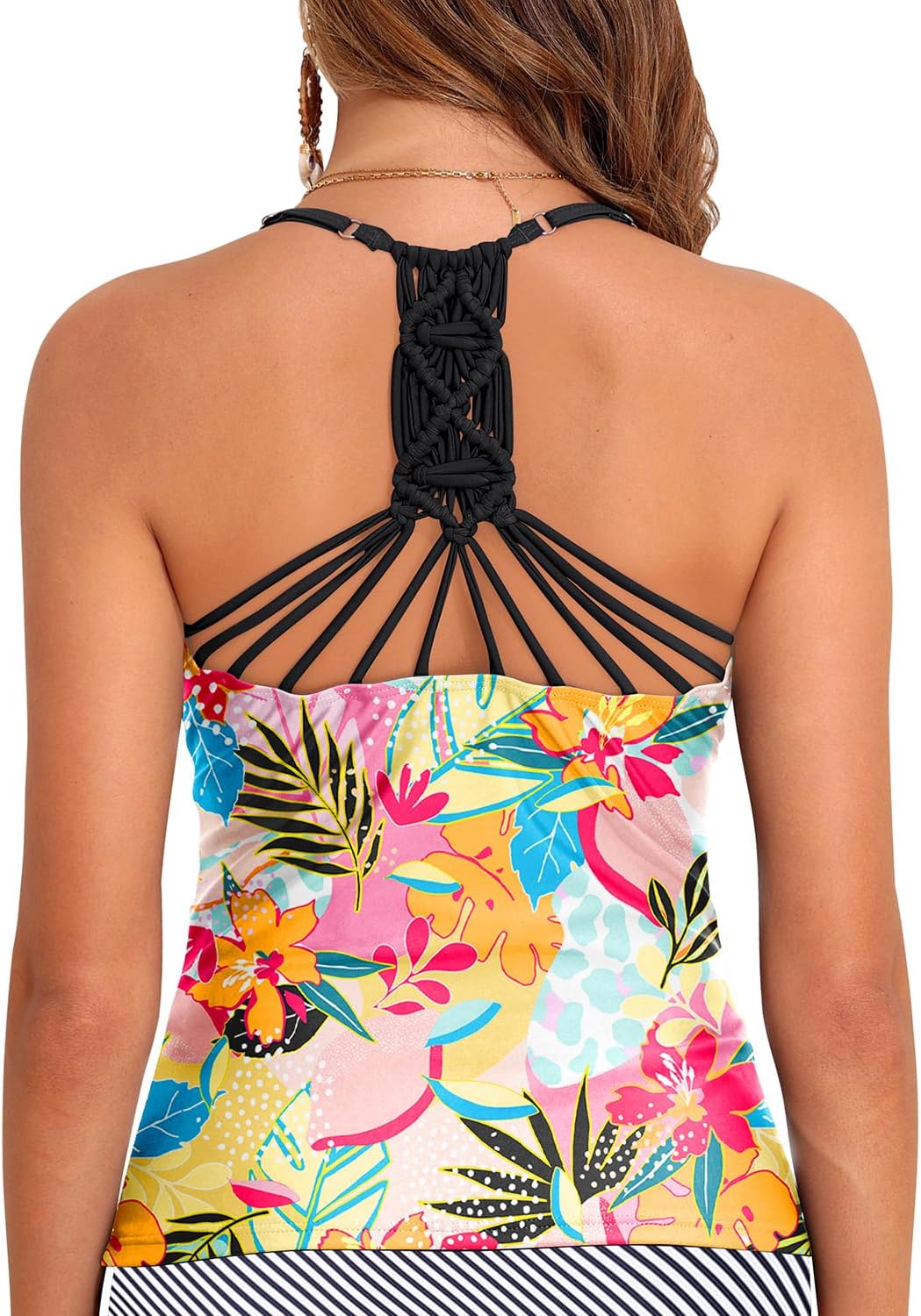 Holipick Tankini Top Only for Women V Neck Tummy Control Swimsuit Ruched Bathing Suit No Bottom - Image 5