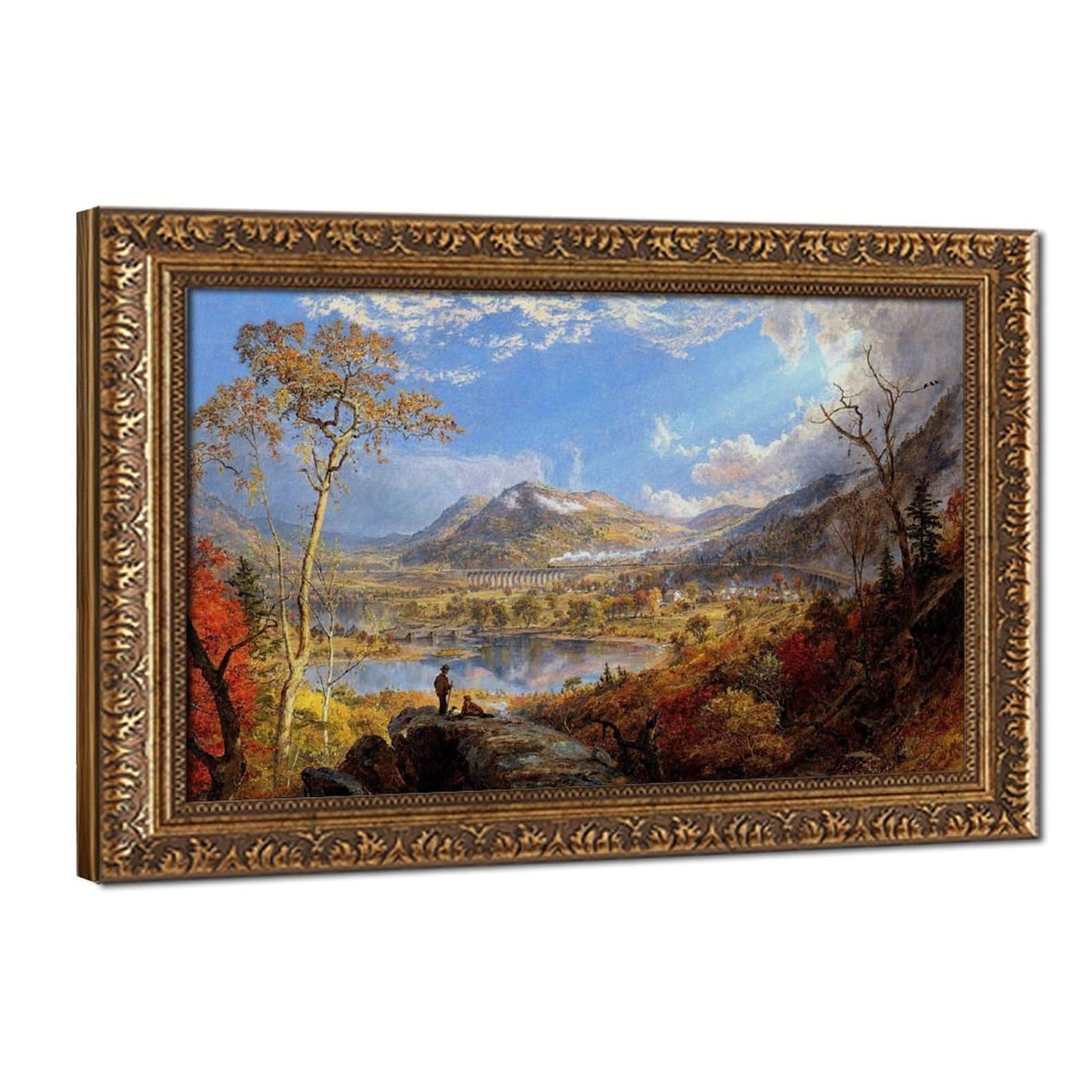 WCYB Starrucca Viaduct, Pennsylvania by Jasper Francis Cropsey Posters Prints Canvas Deco Paintings Wall Art Hangable Frame 12" L X 18" W