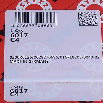 6017-C4 FAG Deep Groove Ball Bearing 85x130x22mm