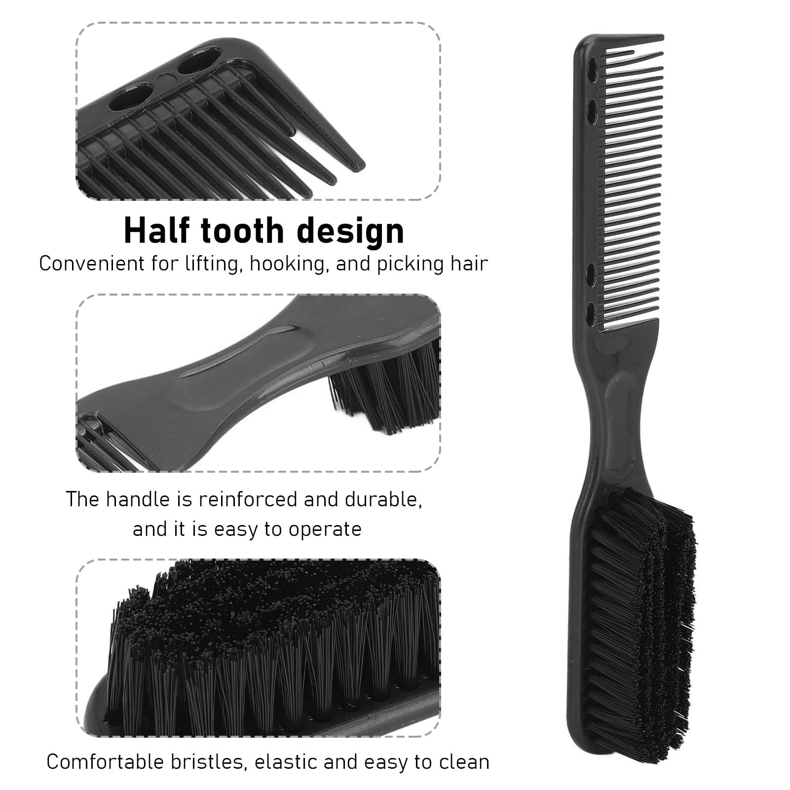 Set de Cepillo de Cabello y Barba de Doble Cabeza de Cabello y Barba de Doble Cabeza-Aplicador de Aceite Ergonómico y Peine de Peinado con Cerdas Suaves, ABS/nylon de Grado de