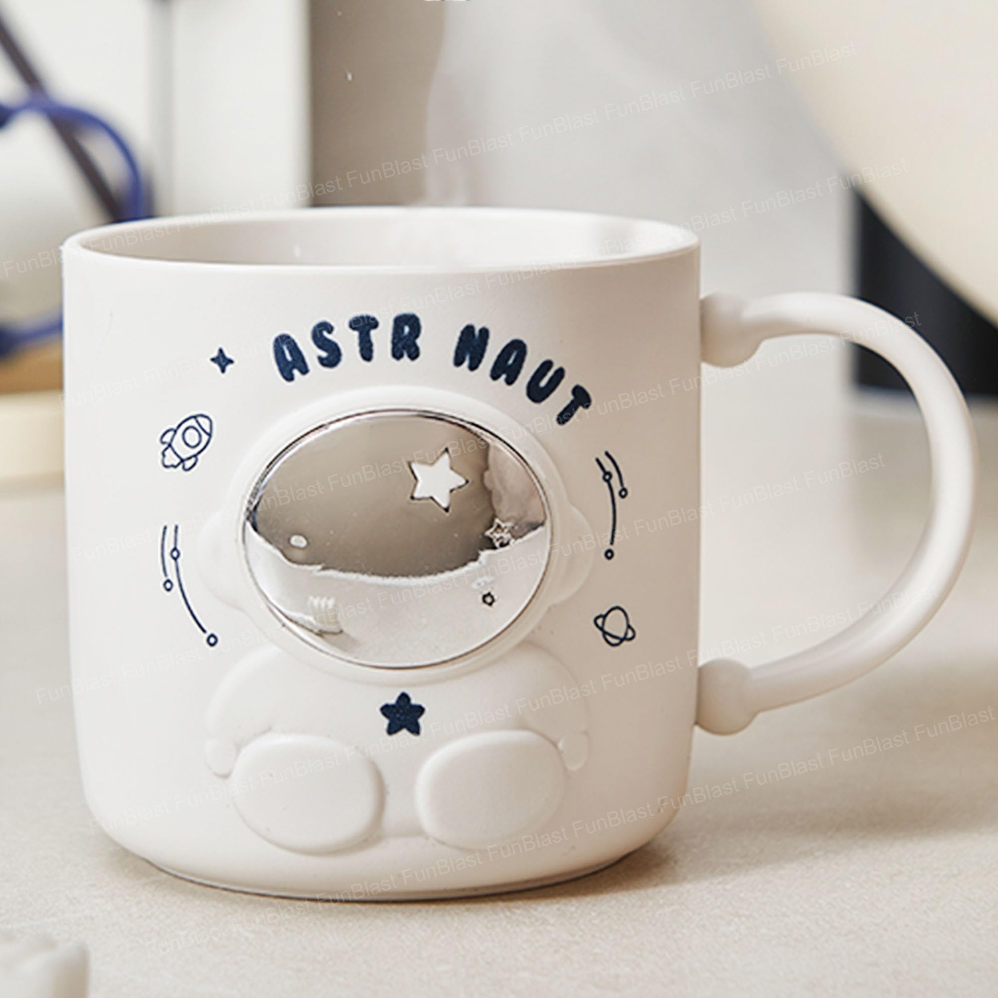 FunBlast Space Milk Mug for Kids – 390 Ml; Unbreakable Mug for Kids, Milk Mugs for Kids Unbreakable - Milk Drinking Cup for Kids (White)-image-6