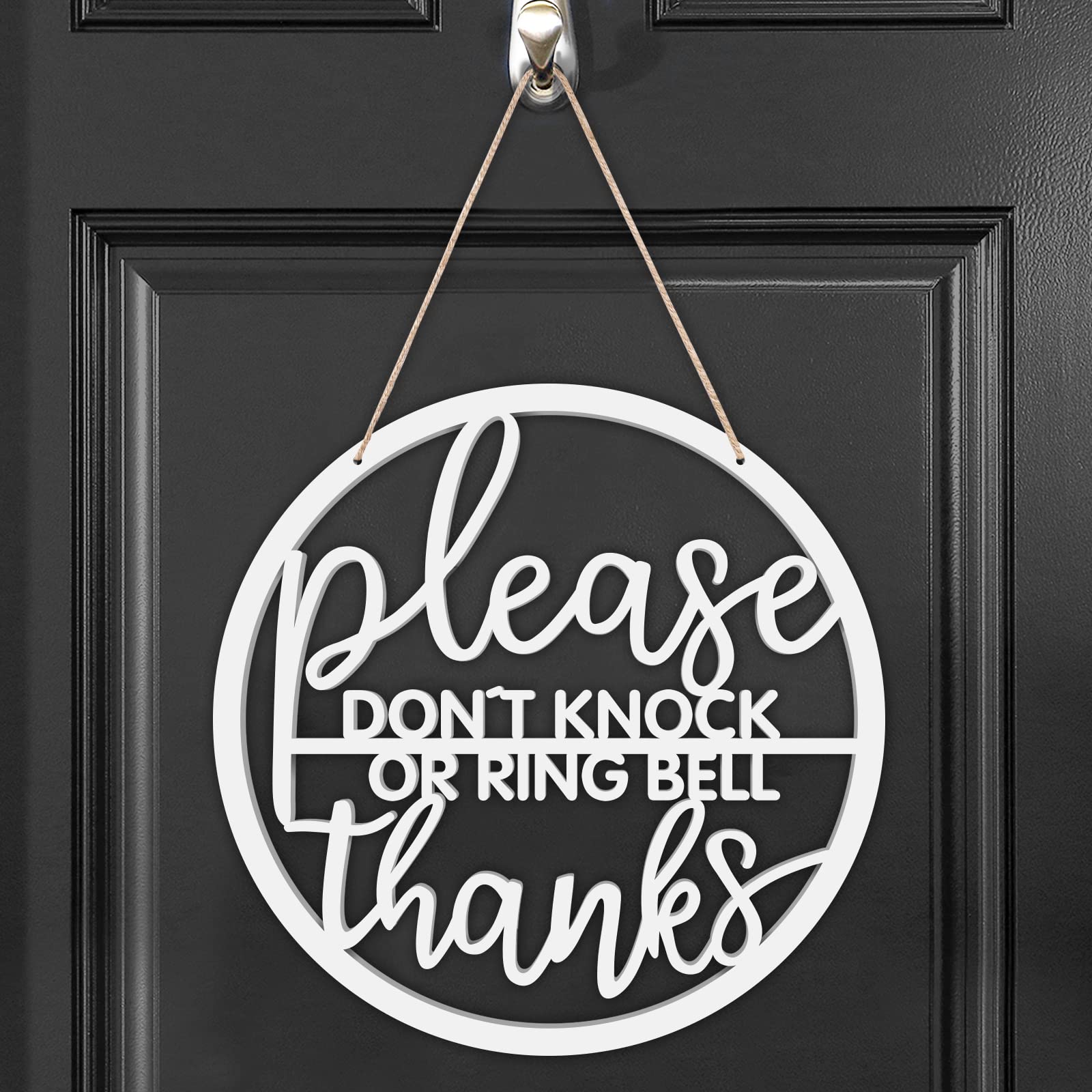 Amazon.com: Please Do Not Knock Or Ring Doorbell Sign No Soliciting Sign  for House Wood Do Not Disturb Door Hanger Sign Funny Office Door Signs Baby  Sleeping Sign No Stranger Hanging sign