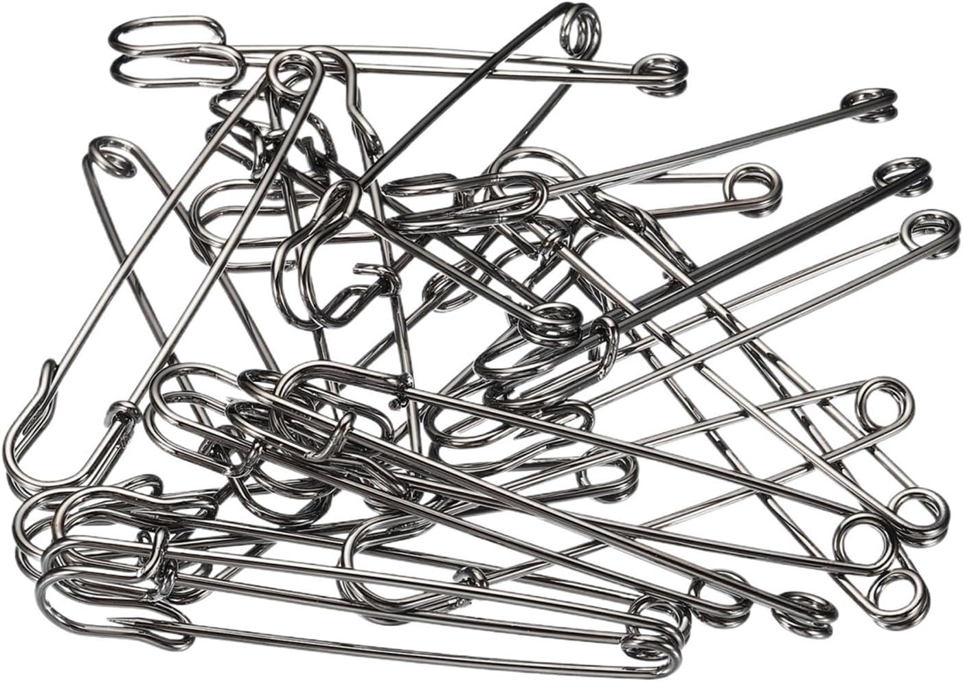 Safety Pins 40pcs Large Metal Sewing Pins for Blankets Skirts Crafts Brooch Making for Clothes, Sewing, Craft(Black)