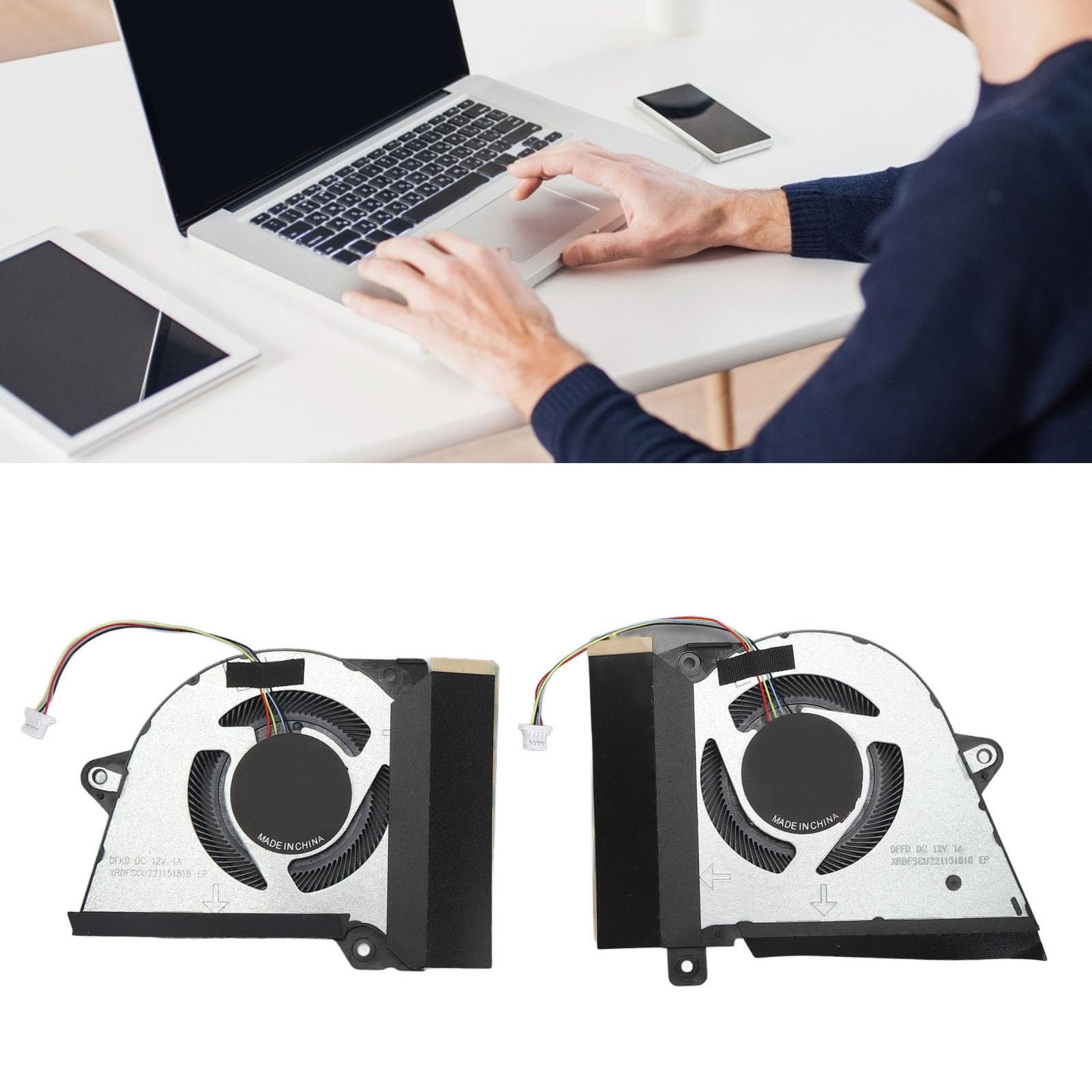 Ventilador de Refrigeración para Portátil ROG Zephyrus G14 GA401 GA401I GA401IU GA401IV, Ventilador de Refrigeración de Repuesto de 4 Pines. (Ventilador de refrigeración de