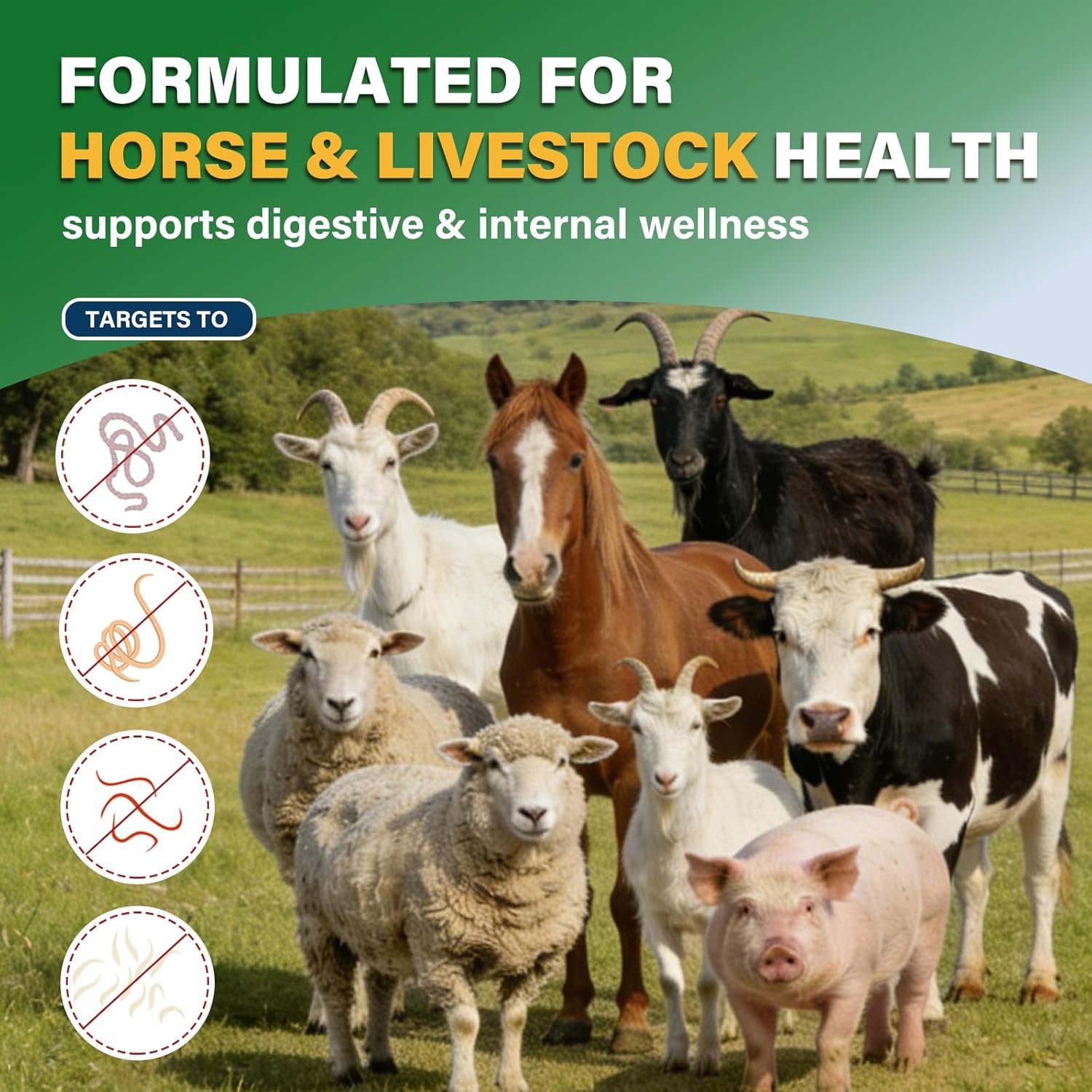 Ivermectin 1.87% Liquid for Horse & Livestock, All-Worm Formula for Tapeworms, Roundworms & Hookworms