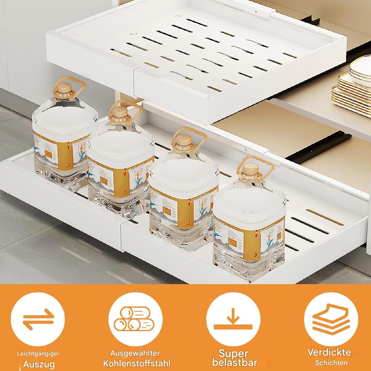 Les armoires de cuisine tirent les étagères, retirez les étagères pour placards, armoire coulissante de cuisine | Plateau de rangement escamotable pour la maison, la cuisine, le restaurant, l'hôtel