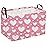 Sanjiaofeng Rectangular Valentine\'s Day Basket Love Storage Bins,Girls Storage Basket with Handles.Clothers,Books,Kid\'s Gifts Bins. (Pink Valentine\'s Day)