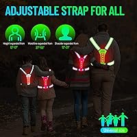 Vista 4 de CYCLESPEED Led Reflective Vest Running Gear, Light Up Vest for Night Walking, High Visibility USB Rechargeable Adjustable Running Lights for Runners