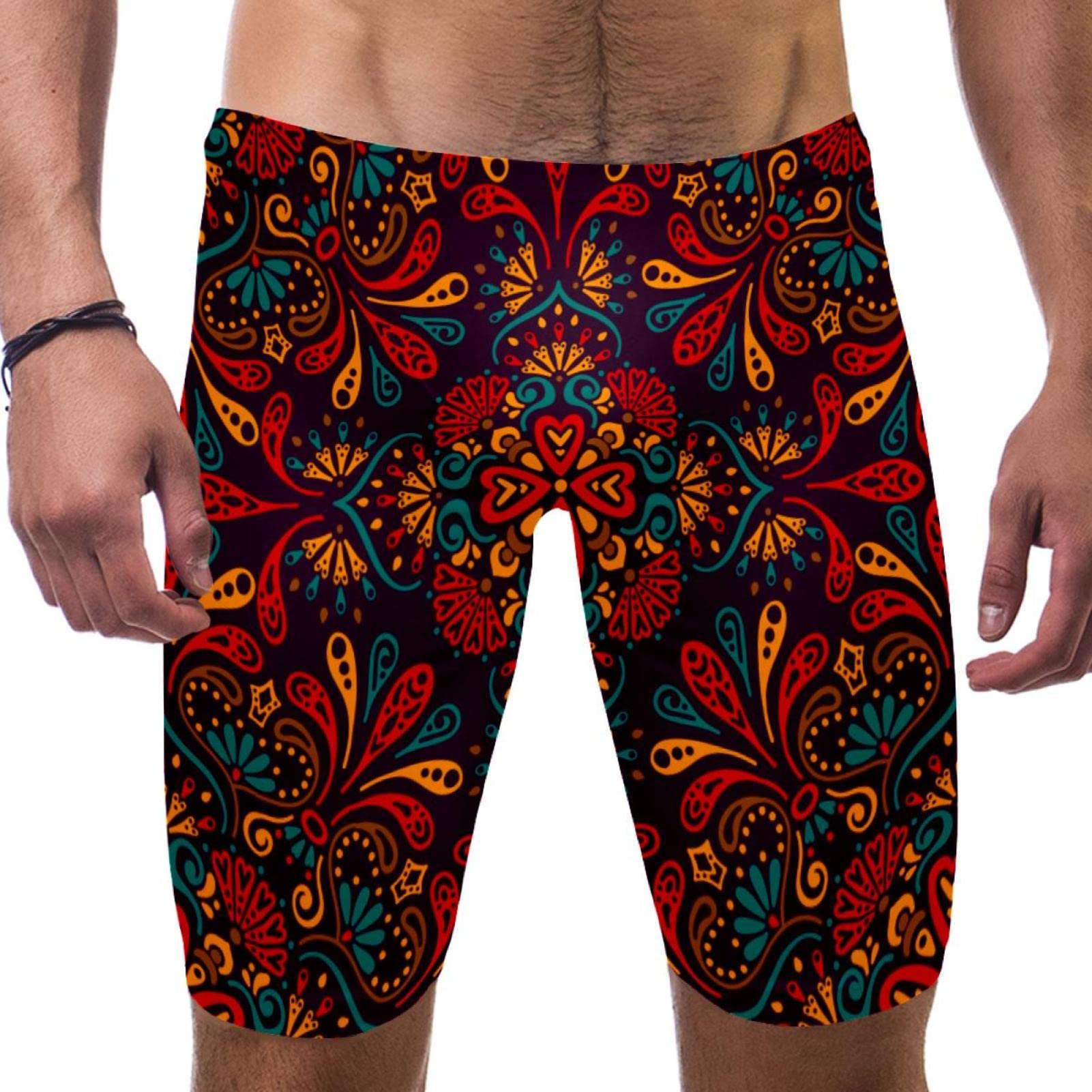 Bañador boxer de hombre con estampado mandala retro multicolor talla L 7